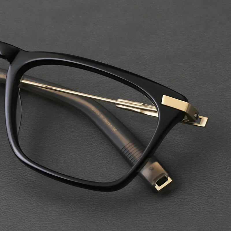 Japanese Handmade Titanium Eyeglass Frame Men's Dlx 403 Vintage Square Large Face Style Myopia Glasses Frame Women's