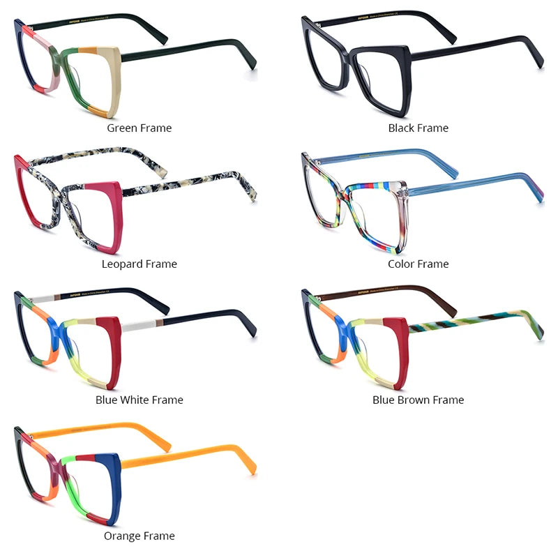 HEPIDEM Multicolor Acetate Glasses Women Fashion Cat Eye Eyeglasses 2023 New Men Spectacles Eyewear H9335