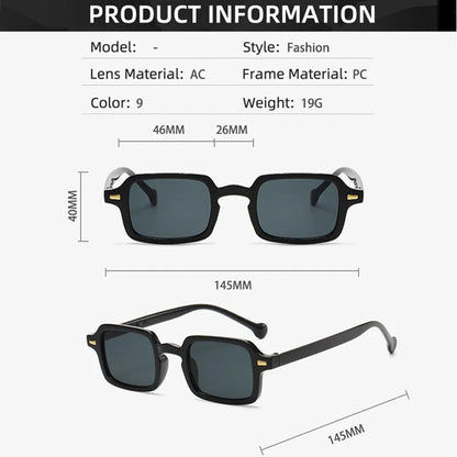 Lunettes de soleil carrées tendance pour femmes, rivets rétro, décoration, dégradé, UV400, hommes, léopard, bleu