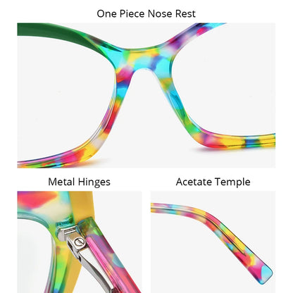 HEPIDEM Multicolor Acetate Glasses Women 2023 New Fashion Cat Eye Eyeglasses Spectacles Eyewear H9336