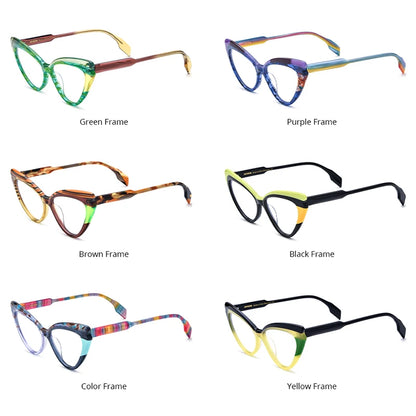 HEPIDEM Multicolor Acetate Glasses Women Fashion Cat Eye 2023 New Eyeglasses Men Spectacles Eyewear H9334