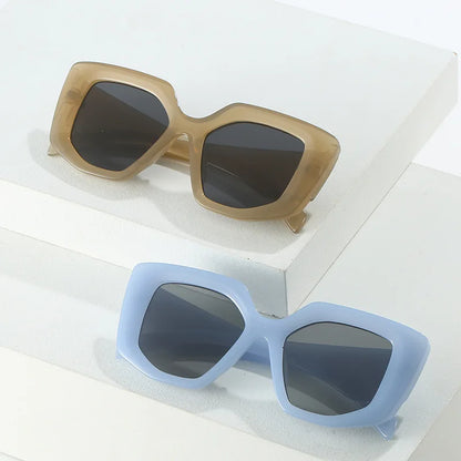 SHAUNA Ins Popular Fashion Polygon Square Women Sunglasses Retro Jelly Blue Pink Shades UV400 Men Wide Legs Sun Glasses