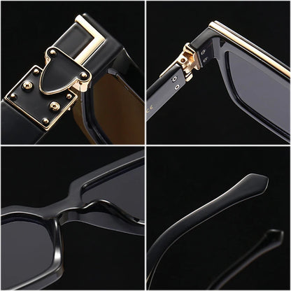 SHAUNA Retro Square Colorful Women Luxury Sunglasses Brand Designer Gradient Mirror Shades UV400 Men Trending Sun Glasses