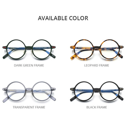 HEPIDEM Acetate Eyeglasses Frame Men Retro Vintage Oversized Round Glasses Spectacles Eyewear 9158