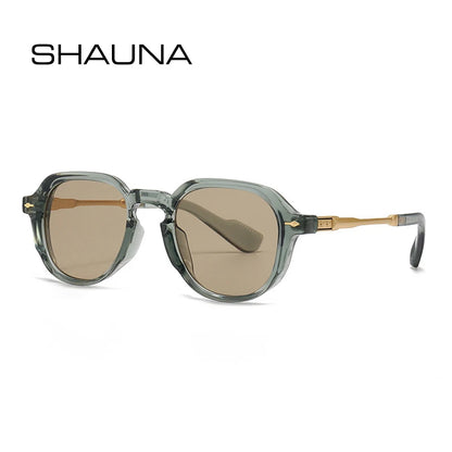 SHAUNA Retro Oval Sunglasses Women Rivets Gradient Shades UV400