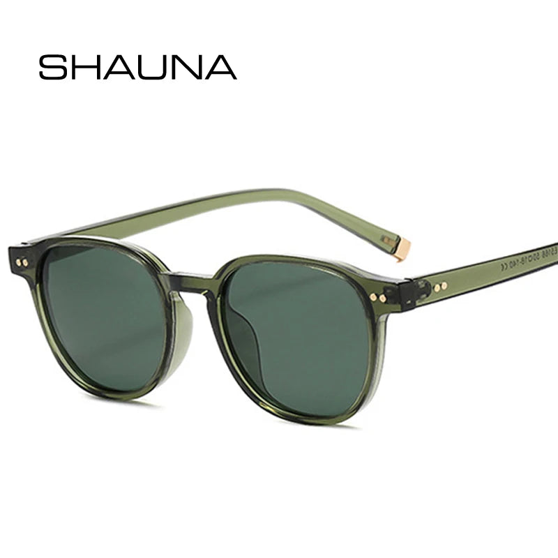 SHAUNA Rétro Carré Femmes Lunettes De Soleil Polarisées Mode Rivets Décoration Hommes Punk Conduite Lunettes De Soleil Nuances UV400