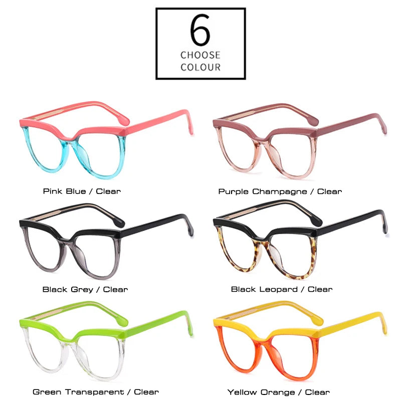 SHAUNA Fashion Candy Colors Round Women Glasses Frame Retro Clear Anti-Blue Light Men Spring Hinge Optical Double Color Frame