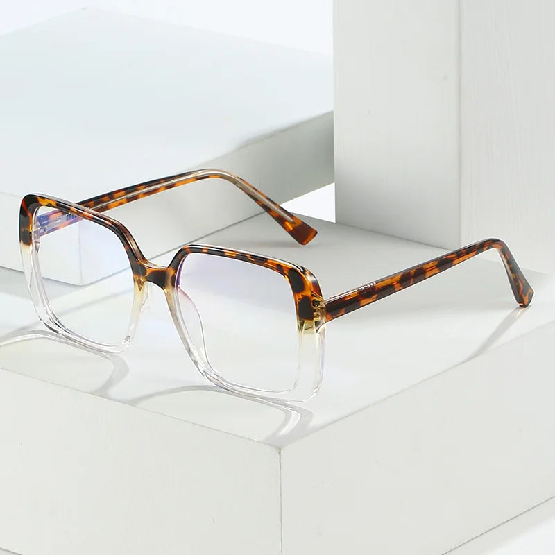 SHAUNA Retro Square Clear Anti-blue Light Eyewear Women Double Color Glasses Frame Fashion TR90 Spring Hinge Men Optical Frame