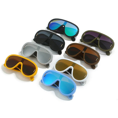 SHAUNA Oversized Women Goggle Sunglasses Trending Men One-Piece Mirror Shades UV400