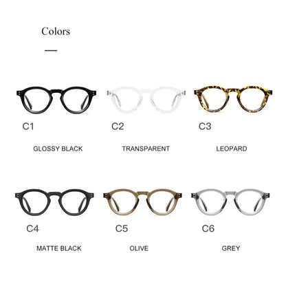 SHAUNA Anti-Blue Light Spring Hinge TR90 Retro Rivets Round Glasses Frames Fashion Computer Optical Eyeglasses