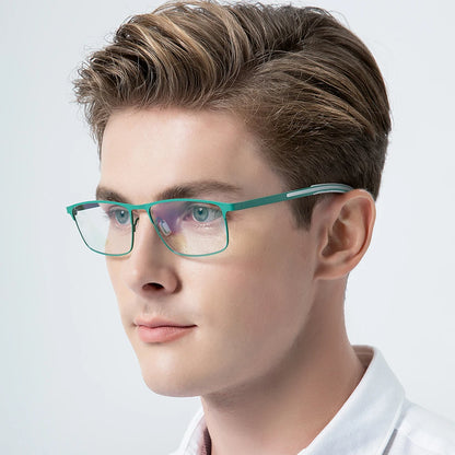 FONEX Monture de lunettes en titane pur pour hommes Monture de lunettes carrée pour hommes 2020 Lunettes en silicone antidérapantes 8521