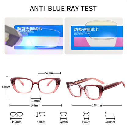 SHAUNA Fashion Cat Eye Gradient Glasses Frame Women Retro TR90 Clear Anti Blue Light Optical Eyewear Men Spring Hinge Frame