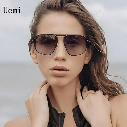 New Fashion Women Sunglasses For Men Retro Irregular Square Metal Frame Sun Glasses Driving Beach Shases UV400 Eyeglasses