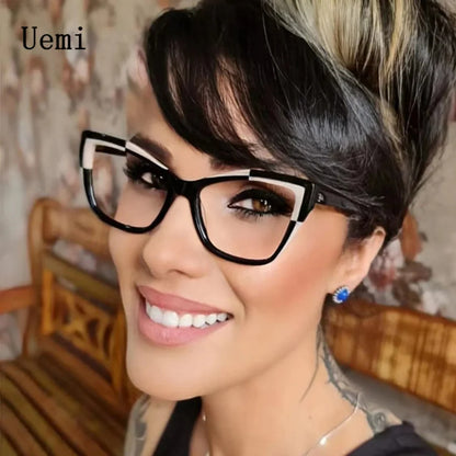 New Fashion Anti Blue Light Cat Eye Glasses For Women Men Retro Frame Reading Computer Clear Lens Simple Female Eyeglasses