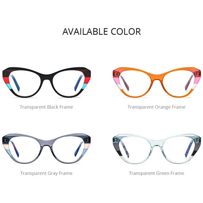 HEPIDEM Multicolor Acetate Glasses Women Designer Cat Eye Eyeglasses Ladies Cateye Spectacle Eyewear 9255