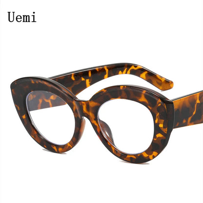 Lunettes de lecture rétro anti-lumière bleue œil de chat pour femmes et hommes, monture léopard, verres transparents, style vintage