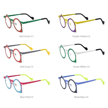 Lunettes en titane pur FONEX pour hommes, lunettes colorées irrégulières en forme de Q, nouvelles lunettes pour femmes 2024 F85801