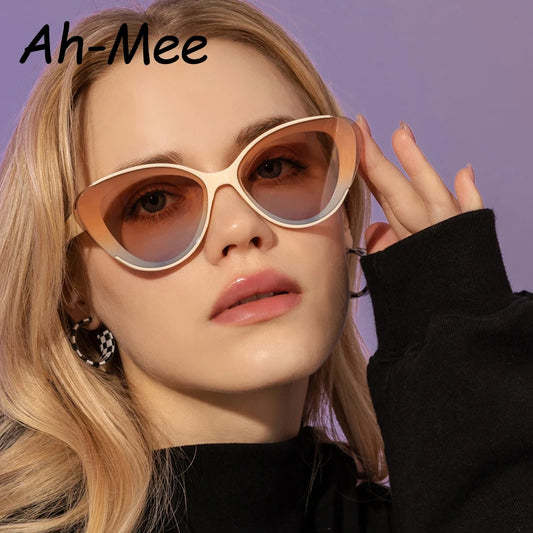 Fashion Cat Eye Colorful Sunglasses Women Shades UV400 Retro Gradient Cateye Trending Sun Glasses Female