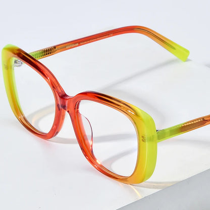 Lunettes de vue en acétate multicolore HEPIDEM pour femmes Lunettes de vue œil de chat de créateur Lunettes de vue pour dames 9262