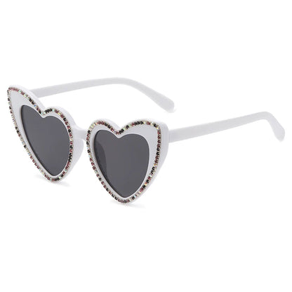 Herz Sonnenbrille Frauen Sommer Outdoor Cat Eye Diamant Dekoration Persönlichkeit Y2K Sonnenbrille Klassische Brillen Weibliche Schattierungen