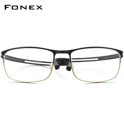 FONEX B Titan Brillengestell Herren Quadratische Brille 2020 Neue rutschfeste Silikon Schraubenlose Brille 8529