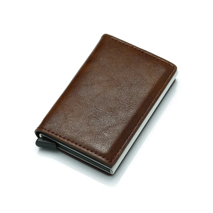 Portefeuille intelligent pour hommes, porte-cartes de crédit, porte-monnaie tendance en alliage d'aluminium, mini portefeuille décontracté pour affaires, porte-monnaie de marque