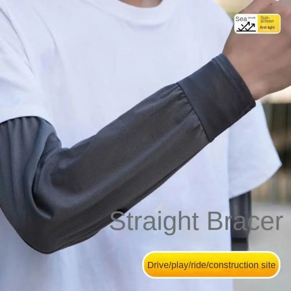 Durable UV Protection Sunscreen Ice Sleeves Loose Breathable Wear-resistant Outdoor Work Arm Warmers Men's Arm Sleeves Summer