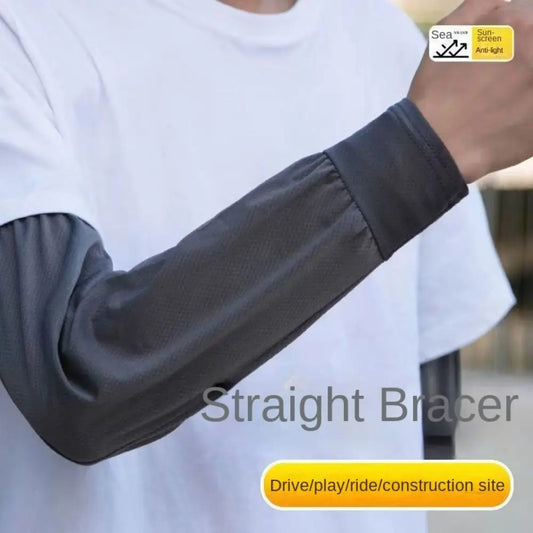 Durable UV Protection Sunscreen Ice Sleeves Loose Breathable Wear-resistant Outdoor Work Arm Warmers Men's Arm Sleeves Summer