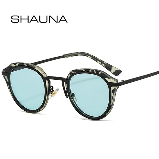 SHAUNA Ins Popular Fashion Oval Women Sunglasses Retro Candy Color Shades UV400 Men Leopard Gradient Round Sun Glasses