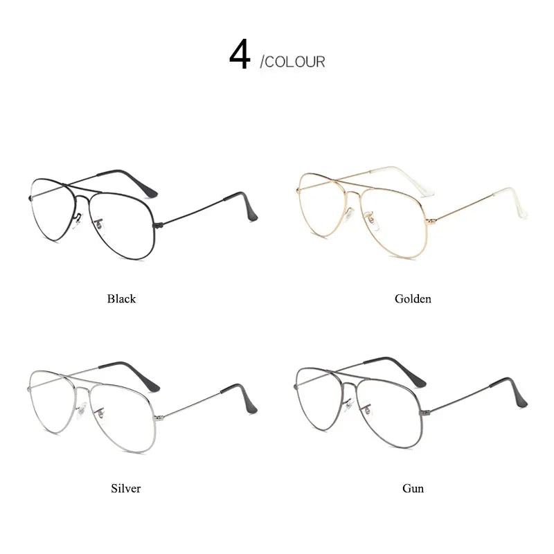 SHAUNA Anti-Blue Light Computer Glasses Eternal classics Metal Pilot Optical Frames