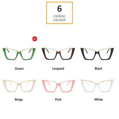 New Fashion Anti Blue Light Cat Eye Glasses For Women Vintage Female Frame Clear Lens Reading Computer Ordinary Optical Eyewear