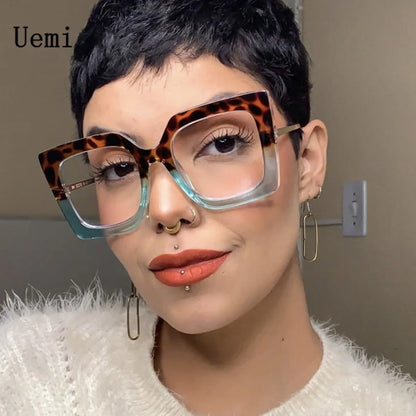 New Fashion Square Anti Blue Light Glasses Women Retro Oprawki Okularowe Damskie Computer Frame Clear Reading Eyeglasses Unisex