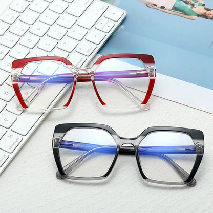 SHAUNA Retro Anti Blue Light TR90 Square Women Glasses Frame Clear Optical Lens Eyewear Men Spring Hinge Computer Glasses