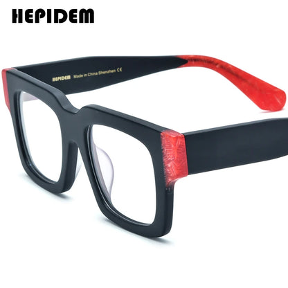 HEPIDEM Matte Acetate Glasses Men 2023 New Wide-Leg Square Women Eyeglasses Spectacles Eyewear H9288