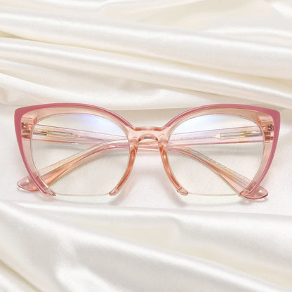 SHAUNA Retro Semi-Rimless TR90 Cat Eye Women Glasses Frames Fashion Anti-Blue Light Eyewear Men Optical Frame