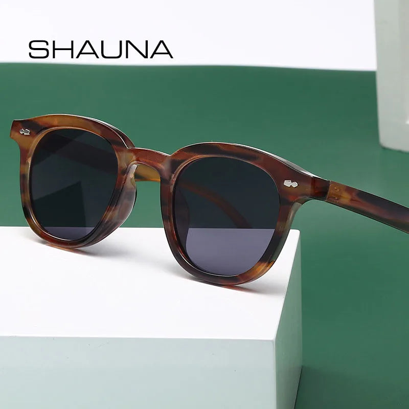 SHAUNA Ins Popular Trending Small Round Sunglasses Fashion Nail Glasses UV400