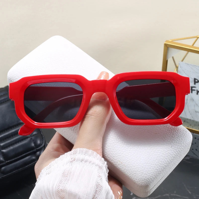 Classic Retro Women Sunglasses Square Frame Glasses Simple Fashion Style Street Photography Eyeglasses UV400 Female