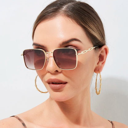 Quadratische Sonnenbrille Rechteck Mode Beliebte Männer Frauen Schattierungen Metall Sonnenbrille Für Frauen Männlich Reisen Brillen UV400