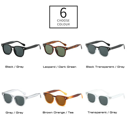 SHAUNA Lunettes de soleil carrées rétro pour femmes, rivets décoratifs, nuances UV400, lunettes de soleil punk pour hommes