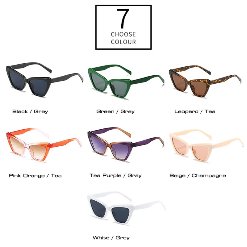 SHAUNA Cat Eye Damen Sonnenbrille Fashion Gradient Shades UV400 Herren Retro Polygon Orange Lila Sonnenbrille