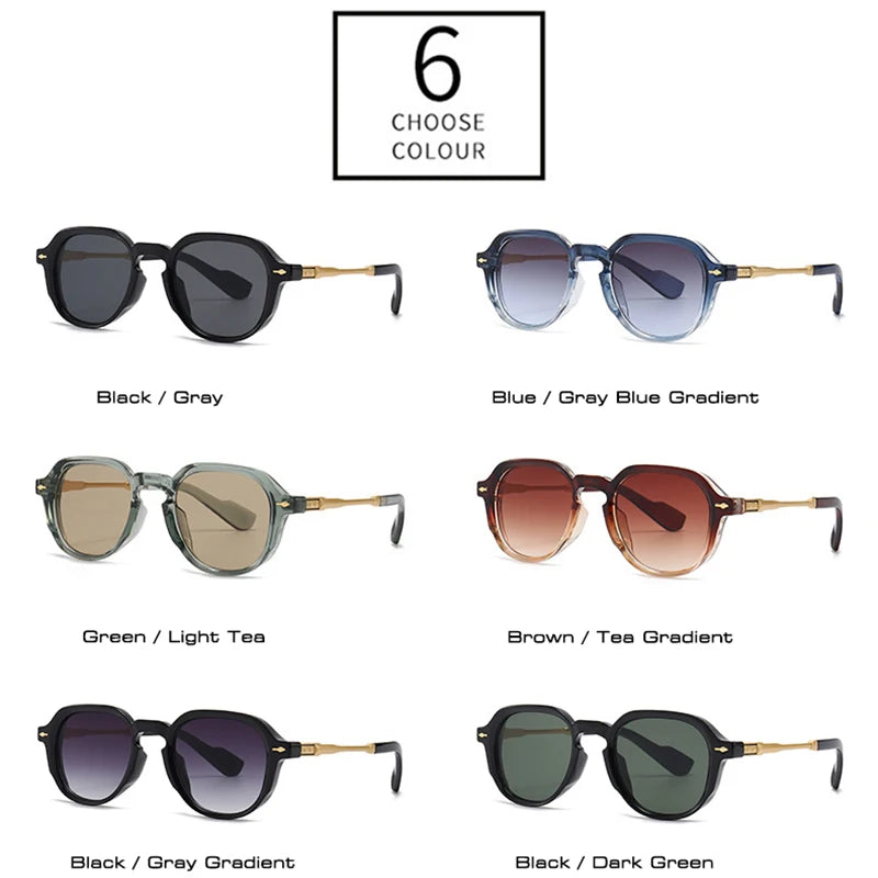 SHAUNA Retro Oval Sunglasses Women Rivets Gradient Shades UV400