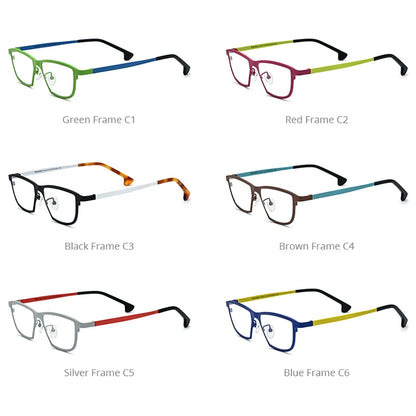 FONEX Reintitanium Brille Herren 2024 Neue Retro Polygon Brille Damen Trendy Farbe Brillen F85824