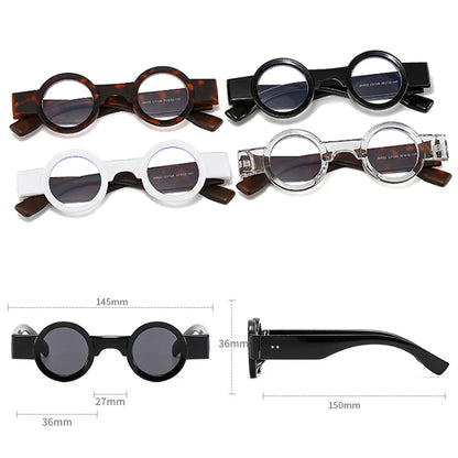 SHAUNA Rétro Petite Ronde Femmes Punk Lunettes De Soleil Nuances UV400 Mode Transparent Ocean Lens Lunettes Hommes Tendance Rivets Lunettes De Soleil