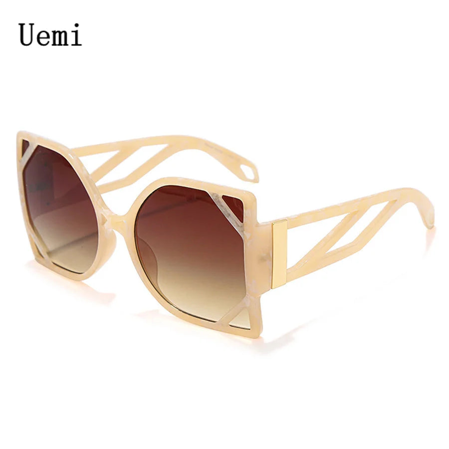 2022 Fashion Female Square Sunglasses For Women Oversized Luxury Shades Brand Design Sun Glasses UV400 Eyewear Wholesale