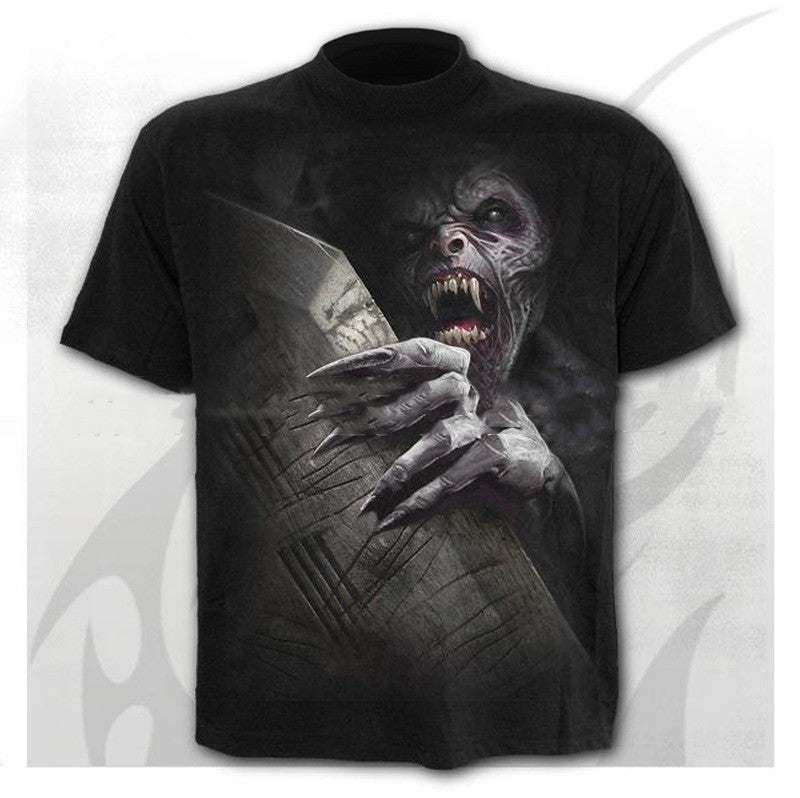 Men's Skull Digital Print Round Neck Short Sleeves