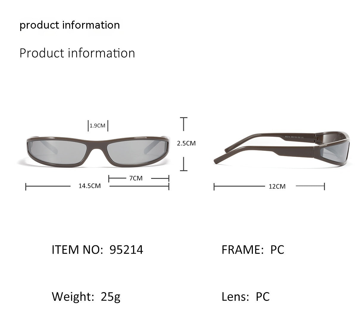 Y2g Future Style Narrow Frame Sunglasses