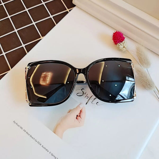 Women's Large Bamboo Framed Hollow Sunglasses