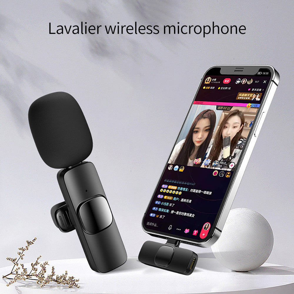 Wireless Lavalier-mikrofon Tragbares Audio-Video-Aufnahme-Mini-Mikrofon für iPhone Android Lange Akkulaufzeit Live-Übertragung Gaming