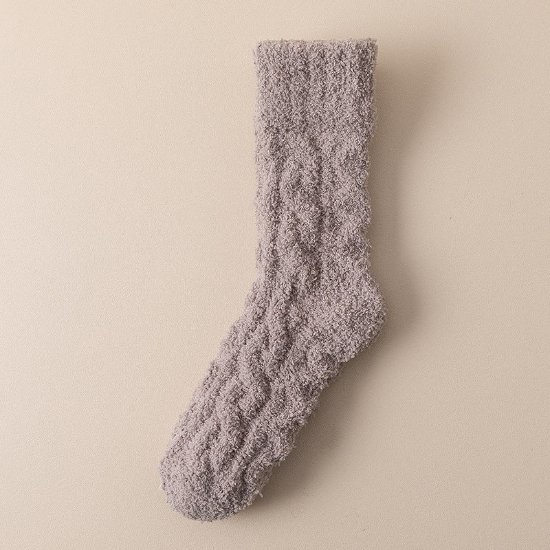 Winter Warm Fuzzy Korallen Fleece Socken Frauen Männer Samt Verdickt Hause Sleepping Boden Socken