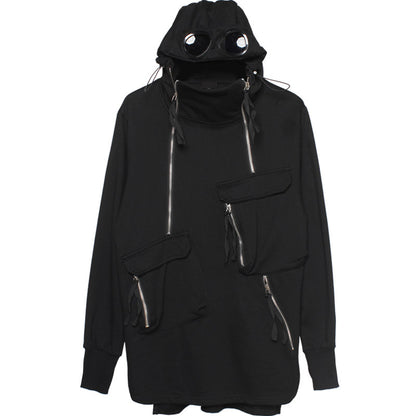 Zip Multi-pocket Sunglasses Hooded Casual Long-sleeved Hoodie